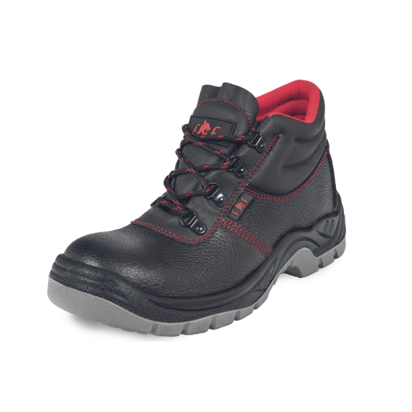 Duboke zaštitne cipele FRIDRICH S1, crno-crvene boje
